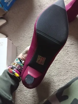 Botines calcetín tacón morado