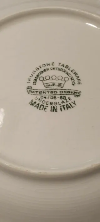 Juego 4 platos vintage italiana cerámica Ironstone