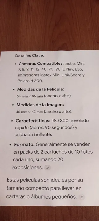 Lote 6 Packs Fuji Instax Mini 20