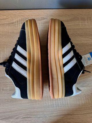 Adidas Gazelle Plataforma Negra Blanca