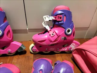 Patines en línea Oxelo rosas y morados talla 30-32