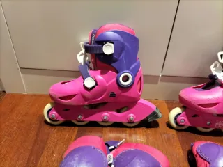 Patines en línea Oxelo rosas y morados talla 30-32