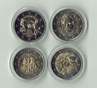 Lote 18 monedas 2 euros Eslovaquia conmemorativas