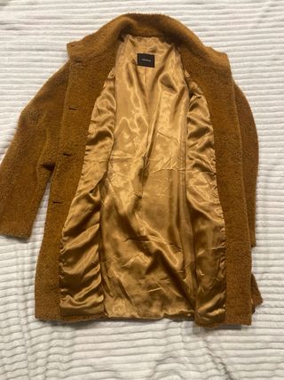 Abrigo lana mujer marrón