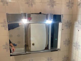 Mueble espejo retro plateado