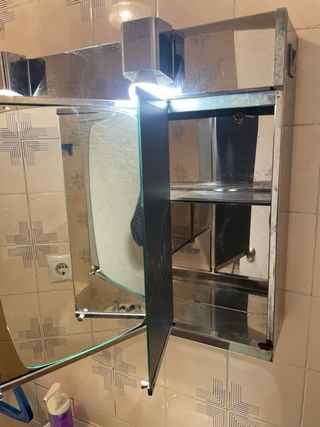 Mueble espejo retro plateado