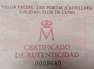 2000 ptas Juan Carlos I Rey de España 1990