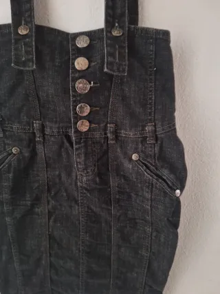 Falda vaquera Zara gris mujer