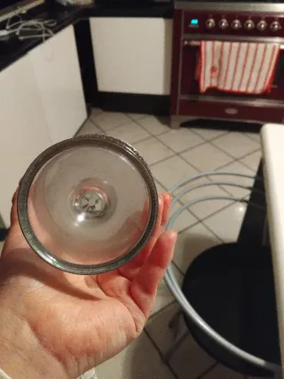 Bicchieri vintage vetro e metallo