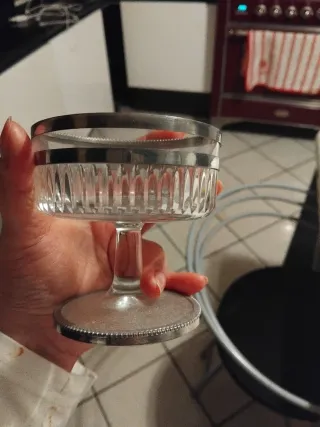 Bicchieri vintage vetro e metallo