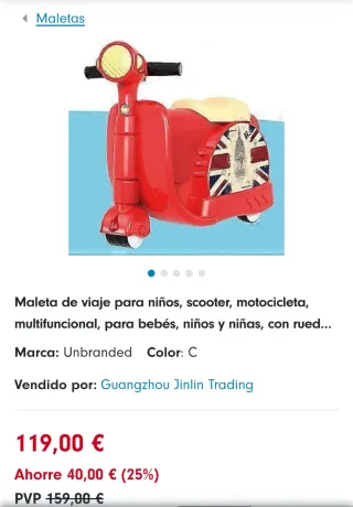 Maleta infantil Skoot azul y beige