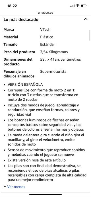 Moto Vtech 2 en 1 infantil