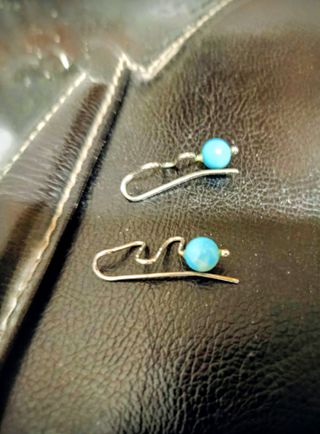 Pendientes oro blanco y turquesas