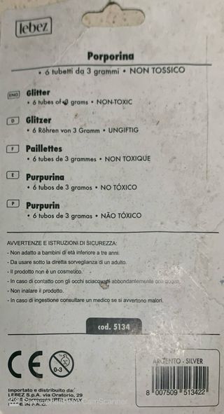 Glitter Lebez 6 tubetti oro