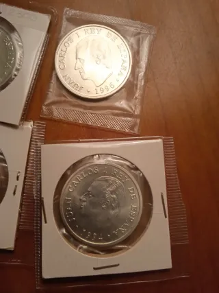 Lote 4 Monedas Plata Rey Juan Carlos I