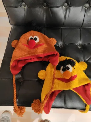 Gorros Epi y Blas lana naranja y amarillo