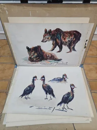 Lote Acuarelas Dibujos Becquer 1889-1968