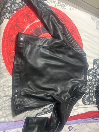 Cazadora Zara Negra Talla XXL Piel autentica