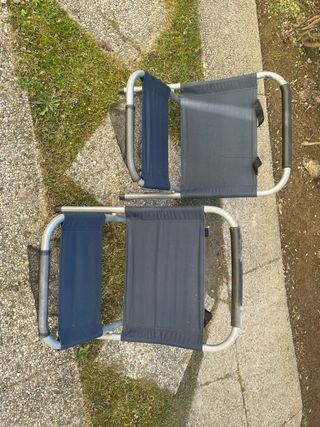 Set 2 Sedie Pieghevoli Tessuto e Metallo