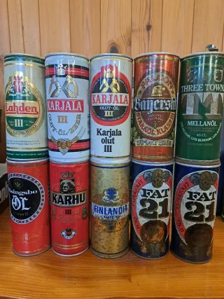 Lattine di birra vintage