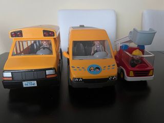 Lote Playmobil: Autobús, Microbús y Camión Bombero