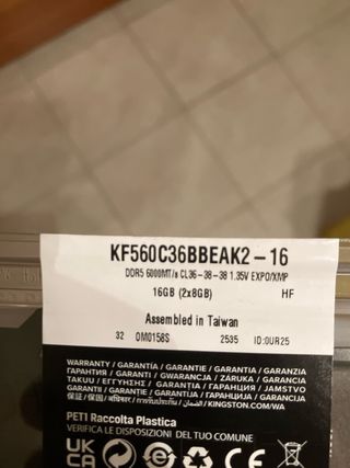 Kingston FURY DDR5 16GB (2x8GB) 6000MHz CL36 RGB