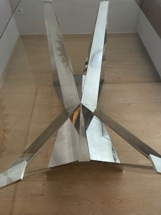 Mesa comedor diseño XL cristal y metal