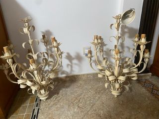 Lámparas de techo vintage beige y blanco