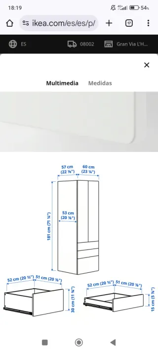 Armario juvenil IKEA SMÅSTAD