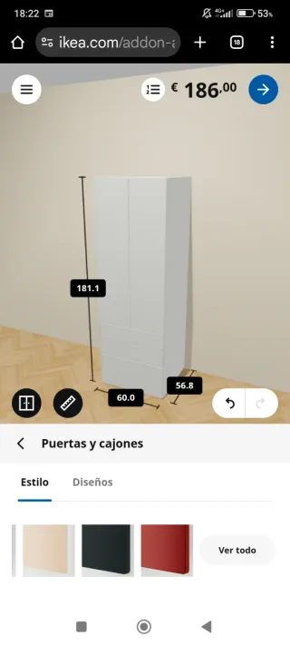 Armario juvenil IKEA SMÅSTAD