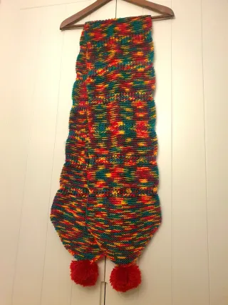 Bufanda tejida a mano multicolor