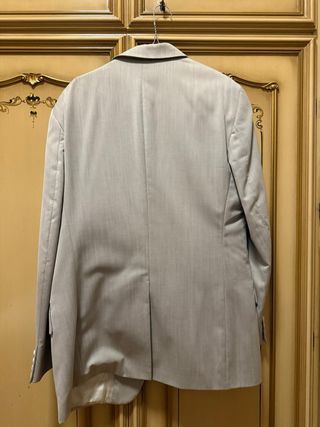 Completo uomo taglia 50 grigio, 80% lana vergine