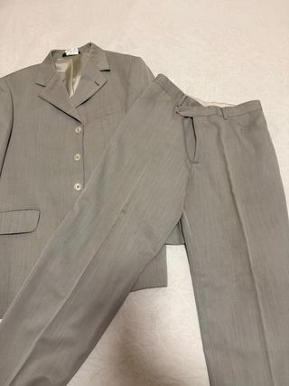 Completo uomo taglia 50 grigio, 80% lana vergine