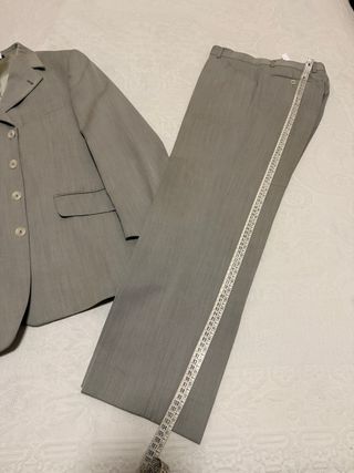 Completo uomo taglia 50 grigio, 80% lana vergine