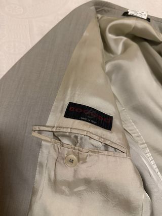 Completo uomo taglia 50 grigio, 80% lana vergine