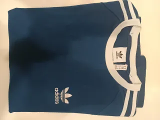 Camiseta Adidas Azul Rayas Blancas