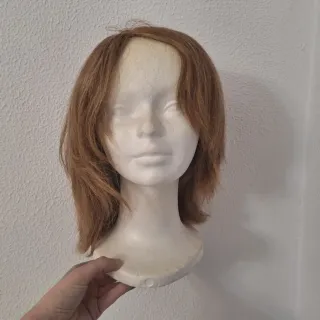 Peluca pelo natural castaño