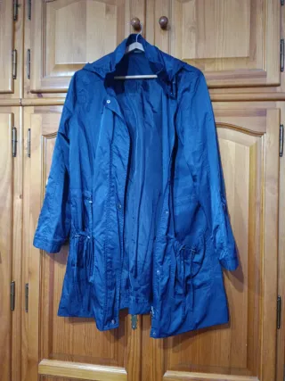 Gabardina azul talla 44 mujer