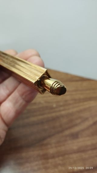 Abre cartas, boligrafo, escritorio/bañado en oro