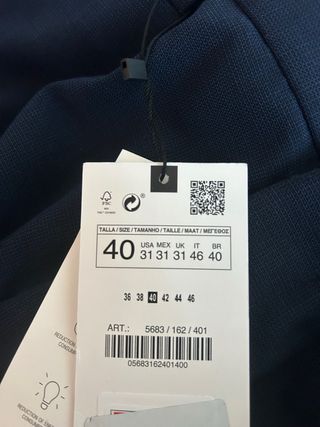 Pantalones de traje Zara Regular Fit Azul Marino