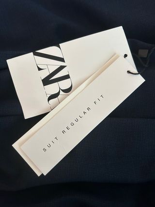 Pantalones de traje Zara Regular Fit Azul Marino