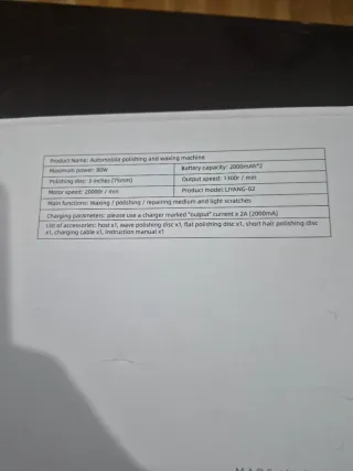 Pulidora Coche Inalámbrica - 80W (NUEVA