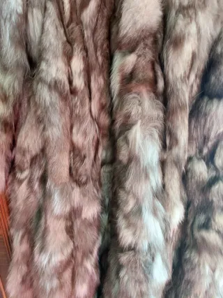 Abrigo largo de piel natural vintage – estilo zorr