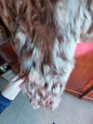 Abrigo largo de piel natural vintage – estilo zorr