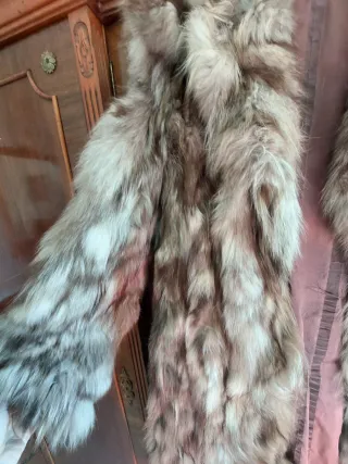 Abrigo largo de piel natural vintage – estilo zorr