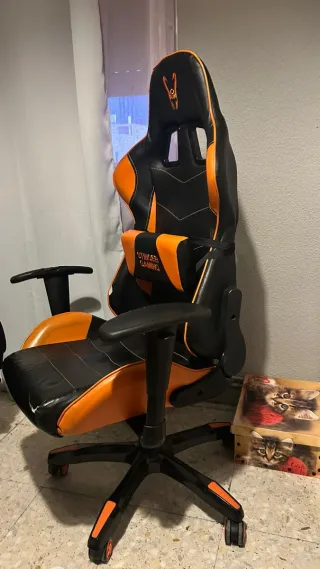 Silla Gamer Stinger Negra y Naranja