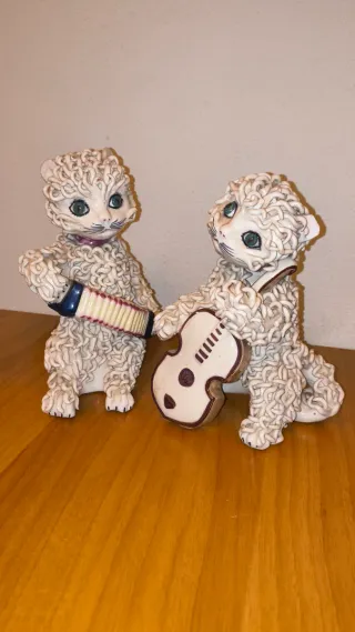 Coppia Gatti Ceramica Anni '50