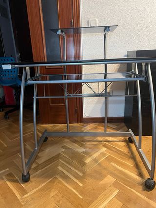Mesa escritorio cristal negro urge vender !!!