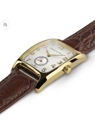 Reloj Hamilton Dorado Correa Marrón