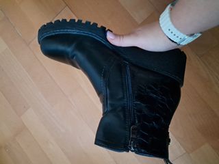 Botas de cuero negras mujer Talla 40